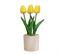 Tulipes artificielles en polyuréthane faciles à organiser pour décoration d'intérieur (jaune)