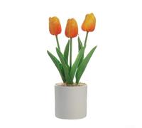 Tulipes artificielles en polyuréthane faciles à organiser pour décoration d'intérieur (orange)