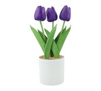 Tulipes artificielles en polyuréthane faciles à organiser pour décoration d'intérieur (violet)
