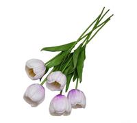 Tulipes artificielles en soie pour centre de table de mariage, décoration d'événement avec texture douce et tiges métalliques pliables pour arrangements personnalisés (violet)