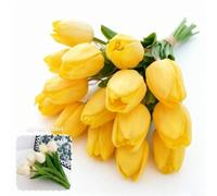 Tulipes artificielles LED avec guirlande lumineuse, bouquet de fleurs ABS toucher réaliste, décoration de table à intensité variable pour mariage, fête et Saint-Valentin (9)