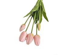Tulipes artificielles réalistes, fleurs en plastique, anti-décoloration et abrasion, pour maison, jardin, fête de mariage, décoration d'intérieur et d'extérieur (rose peu profond)