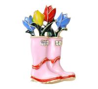 Tulipes avant-gardistes et broche de chaussure Accessoire de vêtement unique pour garde-robe moderne et événement spécial Broche parfaite pour
