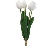 Tulipes blanches Décoration Fleurs artificielles Real Touch 49cm Printemps 5pcs