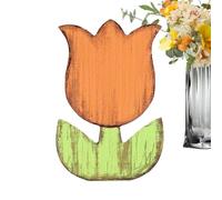 Tulipes en bois - Tulipes artificielles en bois - Décoration vintage pour centre de table, rebord de fenêtre, bureau
