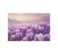 Tulipes Lavande Printemps Violet Puzzle à pièces pour jeux familiaux Haute résolution Parfait pour les soirées de jeu pour adultes 500 pièces