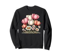 Tulipes Roses Douces et Marguerites Sweatshirt