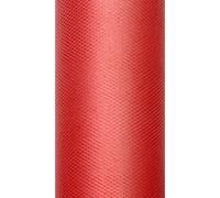 Tulle décoratif 0,15m x 9m rouge