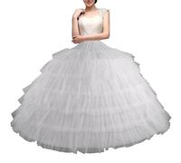 Tulle Jupon, Jupe Jupette 6 cerceaux sous-Juge en Jupe Jupette de 43 Pouces de Long de 43 Pouces de Long pour Femmes sous Tension de Cerceau de mariée ajusté pour la cérémonie de Robe de Bal