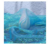 Tulle souple, Pleated Textured Fabric Multicolor 140cm x 100cm Sold By The Meter(Lake Blue)