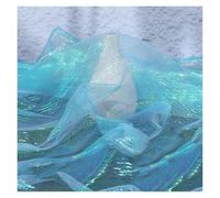 Tulle souple, Pleated Textured Fabric Multicolor 140cm x 100cm Sold By The Meter(Light Blue)