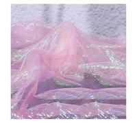 Tulle souple, Pleated Textured Fabric Multicolor 140cm x 100cm Sold By The Meter(Light Pnnrk)