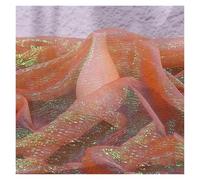 Tulle souple, Pleated Textured Fabric Multicolor 140cm x 100cm Sold By The Meter(Orange)