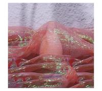 Tulle souple, Pleated Textured Fabric Multicolor 140cm x 100cm Sold By The Meter(Red)