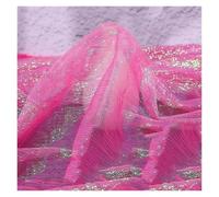 Tulle souple, Pleated Textured Fabric Multicolor 140cm x 100cm Sold By The Meter(Rose Red)