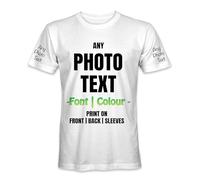 TULLUN T-Shirt Unisexe Personnalisé à Manches Courtes - Blanc - L - Votre Propre Design et Texte