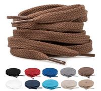 TULMERO 2 paires de lacets 100 % coton - Lacets plats de 8 mm de large pour chaussures de sport, marron foncé, 150