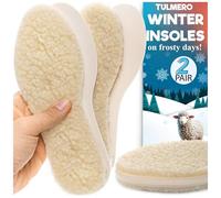 TULMERO 2 paires Semelles chaussures confort - Semelles d'hiver - Semelle laine - Semelle chaude - Semelle mouton - Semelle hiver - Semelle grand froid - Semelles chaussures isolantes - 27 EU