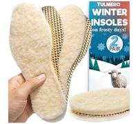 TULMERO Lot de 2 paires de semelles thermiques en laine pour l'hiver Semelles chaudes pour homme, femme et enfant Taille 24