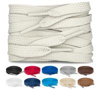 TULMERO SULPO Lot de 2 paires de lacets plats 8 mm pour chaussures, beige, 120 cm - 2 Paare