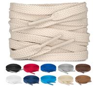 TULMERO SULPO Lot de 2 paires de lacets plats 8 mm pour chaussures, Beige clair., 75 cm - 2 Paare