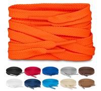 TULMERO SULPO Lot de 2 paires de lacets plats 8 mm pour chaussures, Orange, 90 cm - 2 Paare