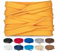 TULMERO SULPO Lot de 2 paires de lacets plats 8 mm pour chaussures, Orange clair., 90 cm - 2 Paare