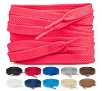 TULMERO SULPO Lot de 2 paires de lacets plats 8 mm pour chaussures, Violet/rose., 120 cm - 2 Paare