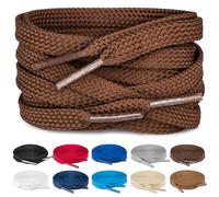 TULMERO SULPO Lot de 2 paires de lacets plats de 8 mm pour chaussures, 150 cm - 2 Paare