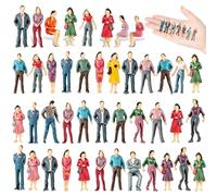 Tulov Lot de 50 figurines miniatures à l'échelle 1:50 HO, figurines miniatures, petits modèles, personnes, mini figurines personnes, musée pour projets de bricolage, paysages miniatures
