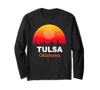 Tulsa Oklahoma Vintage Sunset Retro City State USA Manche Longue