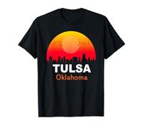 Tulsa Oklahoma Vintage Sunset Retro City State USA T-Shirt