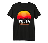 Tulsa Oklahoma Vintage Sunset Retro City State USA T-Shirt Haut de Gamme