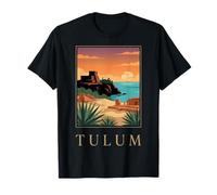 Tulum Mexico Ruines mayas Côte des Caraïbes Design rétro T-Shirt