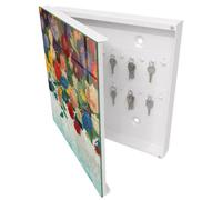 Tulup Armoire à Clés 30x30 cm | Blanc | Porte Gauche | Fixation Murale