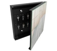 Tulup Armoire à Clés 30x30 cm | Noir | Porte Droite | Fixation Murale