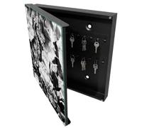 Tulup Armoire à Clés 30x30 cm | Noir | Porte Gauche | Fixation Murale