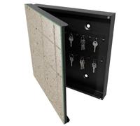 Tulup Armoire à Clés 30x30 cm | Noir | Porte Gauche | Fixation Murale