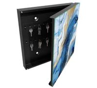 Tulup Boîte à Clés 30x30 cm | Noir | Porte Droite | Fixation Murale