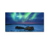 Tulup Crédence de Cuisine 100x50cm Dosseret en Verre Fond de hotte Verre de sécurité trempé Splashback Guard - Cosmos & Science Fiction - Vert - Lumières du Nord