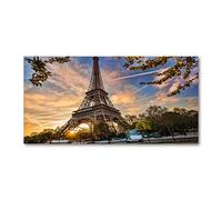 Tulup Crédence de cuisine 100x50cm Dosseret en verre Fond de hotte Verre de sécurité trempé Splashback Guard - Spectacles et architecture - Multicolore - Tour Eiffel Paris