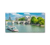 Tulup Crédence de Cuisine 100x50cm Dosseret en Verre Fond de hotte Verre de sécurité trempé Splashback Guard - Spectacles et Architecture - Multicolore - Seine Paris