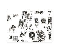 Tulup Crédence de cuisine 100x70cm Dosseret en verre Fond de hotte Verre de sécurité trempé Splashback Guard - Énonciations - Noir et blanc - Lettres Du Journal