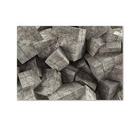 Tulup Crédence de cuisine 100x70cm Dosseret en verre Fond de hotte Verre de sécurité trempé Splashback Guard - Art: moderne et classique - Gris - Cubes De Béton