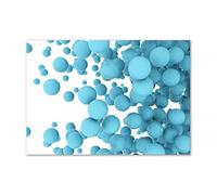 Tulup Crédence de Cuisine 100x70cm Dosseret en Verre Fond de hotte Verre de sécurité trempé Splashback Guard - Art: Moderne et Classique - Bleu - Boules D'abstraction