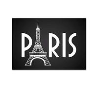 Tulup Crédence de cuisine 100x70cm Dosseret en verre Fond de hotte Verre de sécurité trempé Splashback Guard - Spectacles et architecture - Noir et blanc - Paris