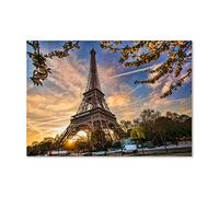 Tulup Crédence de cuisine 100x70cm Dosseret en verre Fond de hotte Verre de sécurité trempé Splashback Guard - Spectacles et architecture - Multicolore - Tour Eiffel Paris
