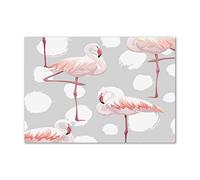 Tulup Crédence de cuisine 100x70cm Dosseret en verre Fond de hotte Verre de sécurité trempé Splashback Guard - Animaux - Rose - Flamingos
