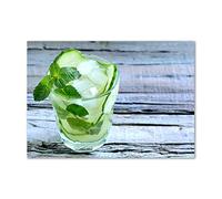 Tulup Crédence de cuisine 100x70cm Dosseret en verre Fond de hotte Verre de sécurité trempé Splashback Guard - Nourriture et boissons - Vert - Eau De Concombre