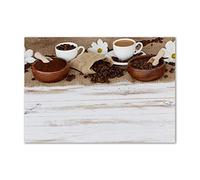 Tulup Crédence de cuisine 100x70cm Dosseret en verre Fond de hotte Verre de sécurité trempé Splashback Guard - Nourriture et boissons - Brun - Une Tasse De Café